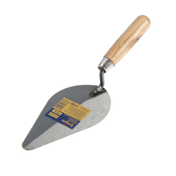 фото Кельма печника тундра, каплевидная, деревянная рукоятка, 170 мм