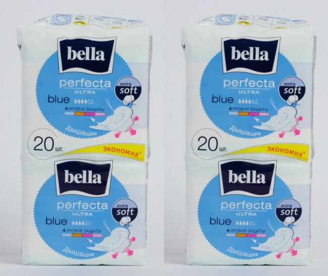 BELLA Прокладки супертонкие PERFECTA ULTRA BLUЕ, 20 шт/уп, 2 уп