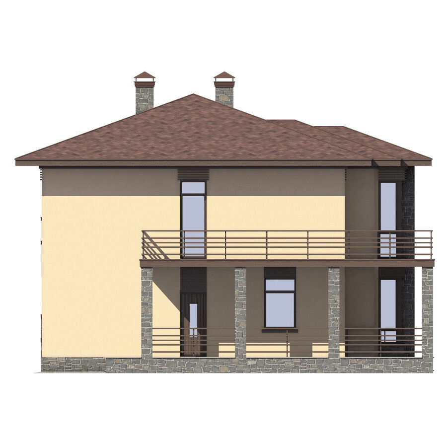 58-92-Catalog-Plans - Проект двухэтажного дома из газобетона с террасой - фотография № 7