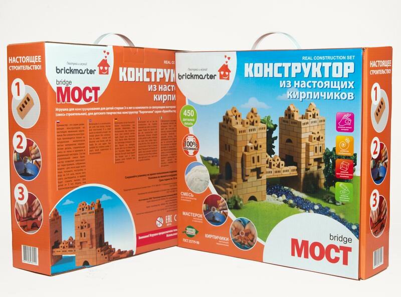 Построй и играй! Briсkmaster Конструктор "мост" из настоящих кирпичиков (450 деталей)