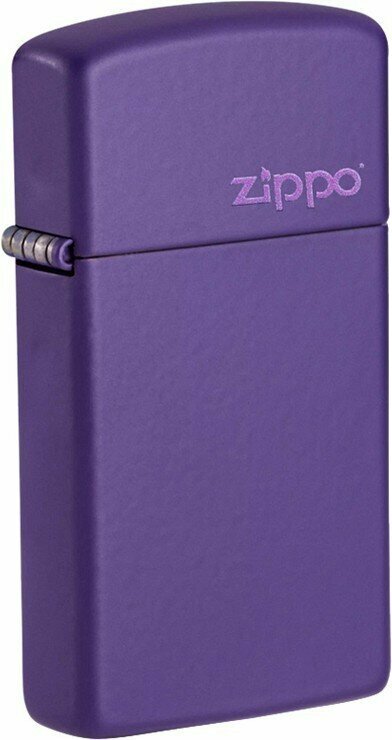 Оригинальная бензиновая зажигалка ZIPPO Slim® 1637ZL ZIPPO Logo с покрытием Purple Matte