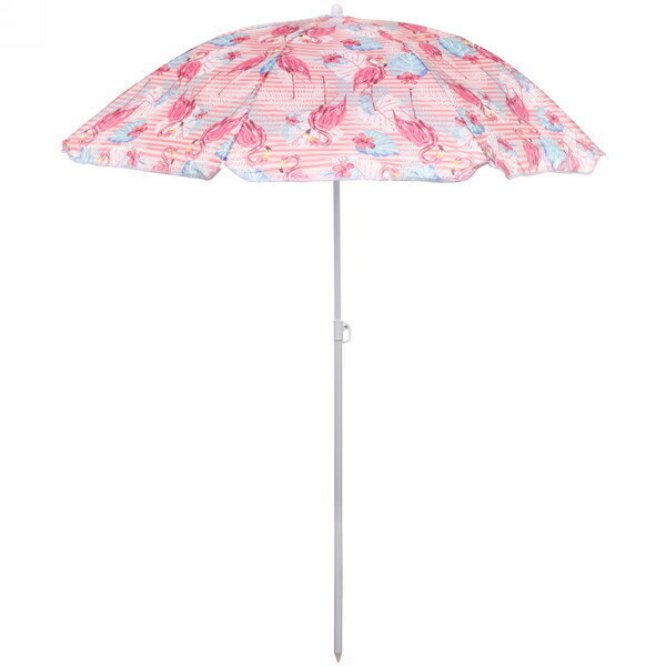 Зонт пляжный D=140см, h=170см «Розовый фламинго» ДоброСад - фотография № 1