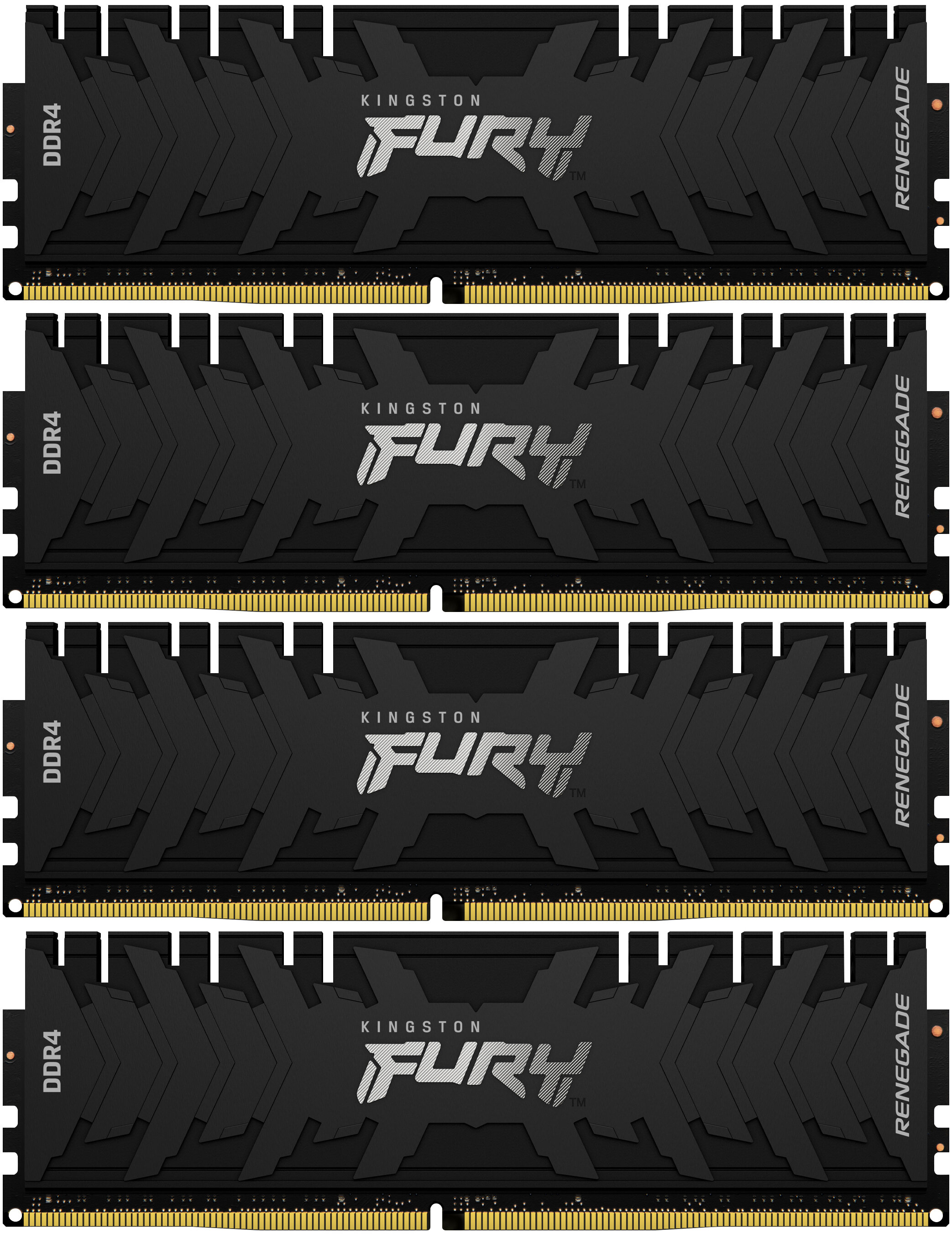 Kingston Память оперативная Kingston 128GB3200MHz DDR4 CL16DIMM (Kit of4)FURYRenegadeBlack