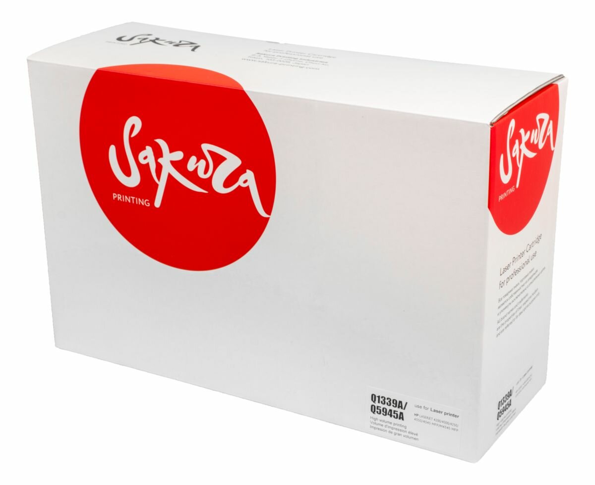 Картридж SAKURA Q1339A/Q5945A для HP, черный, 18000 к. LJ 4300