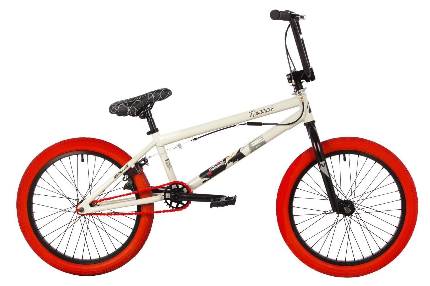 Велосипед Novatrack BMX Crow 20" (2023) (Велосипед NOVATRACK 20" BMX CROW сталь 21', серый, U-BRAKE)