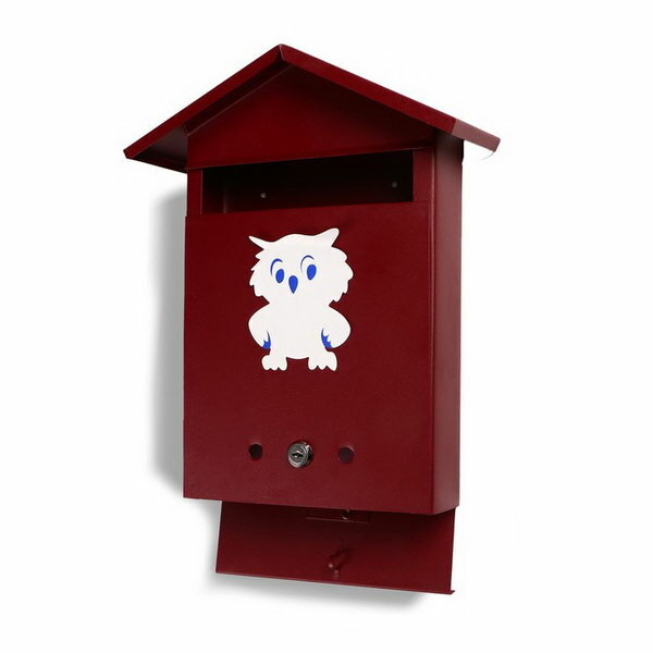 Ящик почтовый с замком, вертикальный, "Домик", вишнёвый - фотография № 4