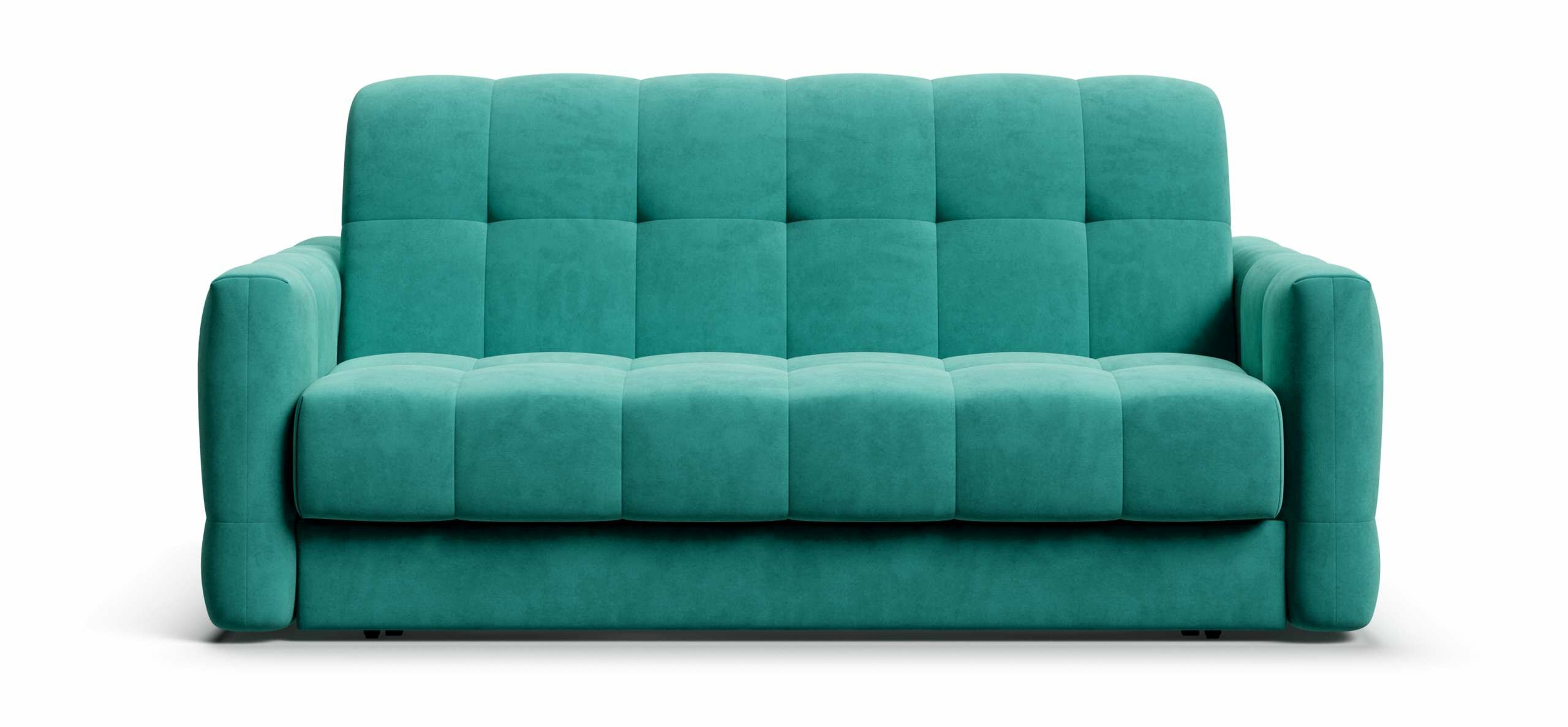 Выкатной диван-кровать с ящиком для хранения Boss Sleep 160, аккордеон, велюр Monolit аква, 203x119x91 см - фотография № 1