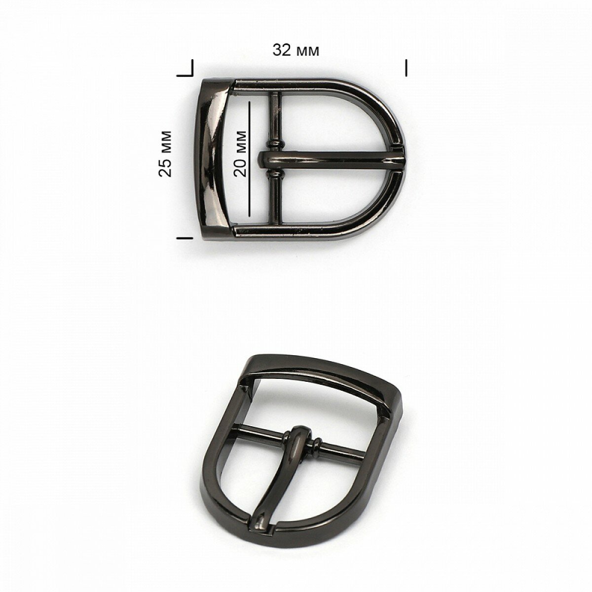 Пряжка металлическая TBY.165189 32х25мм, внутр. размер 20мм цв. черный никель уп. 5шт