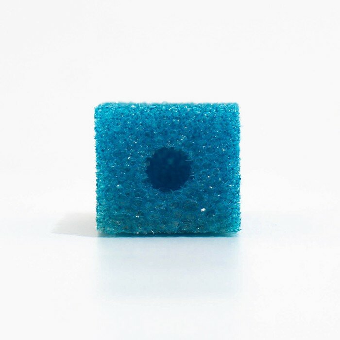 Губка прямоугольная для фильтра, серия F, крупнопористая, 3,5 х 4 х 10 см, синяя - фотография № 4