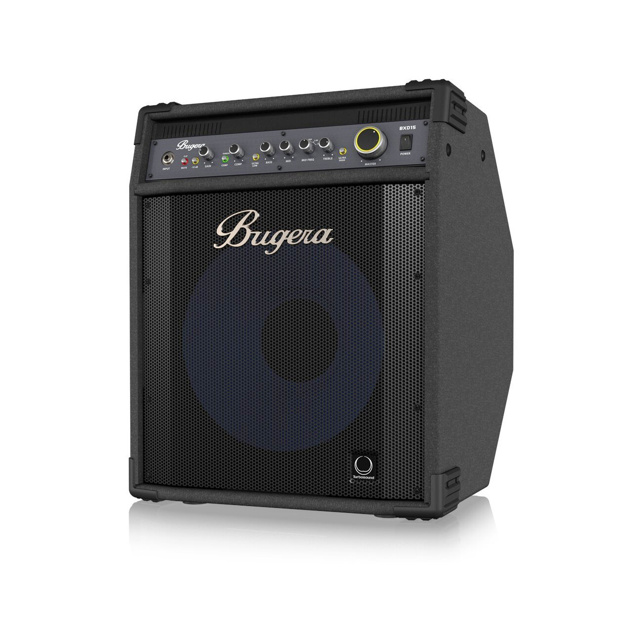 Bugera BXD15A басовый комбоусилитель 1000Вт 1х15" Turbosound с алюм. диффузором, MOSFET преамп, компрессор