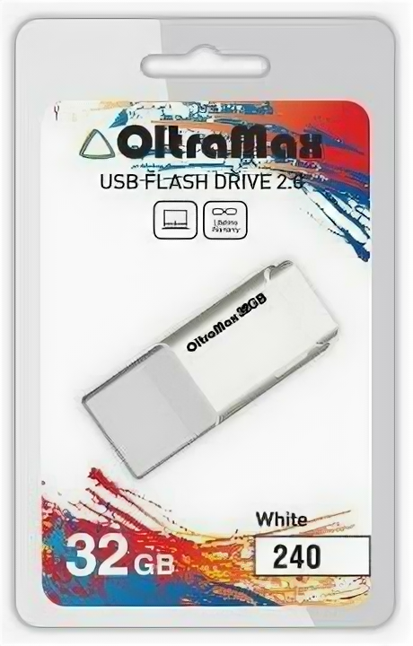 USB flash накопитель OltraMax 240 32GB белый (OM-32GB-240)