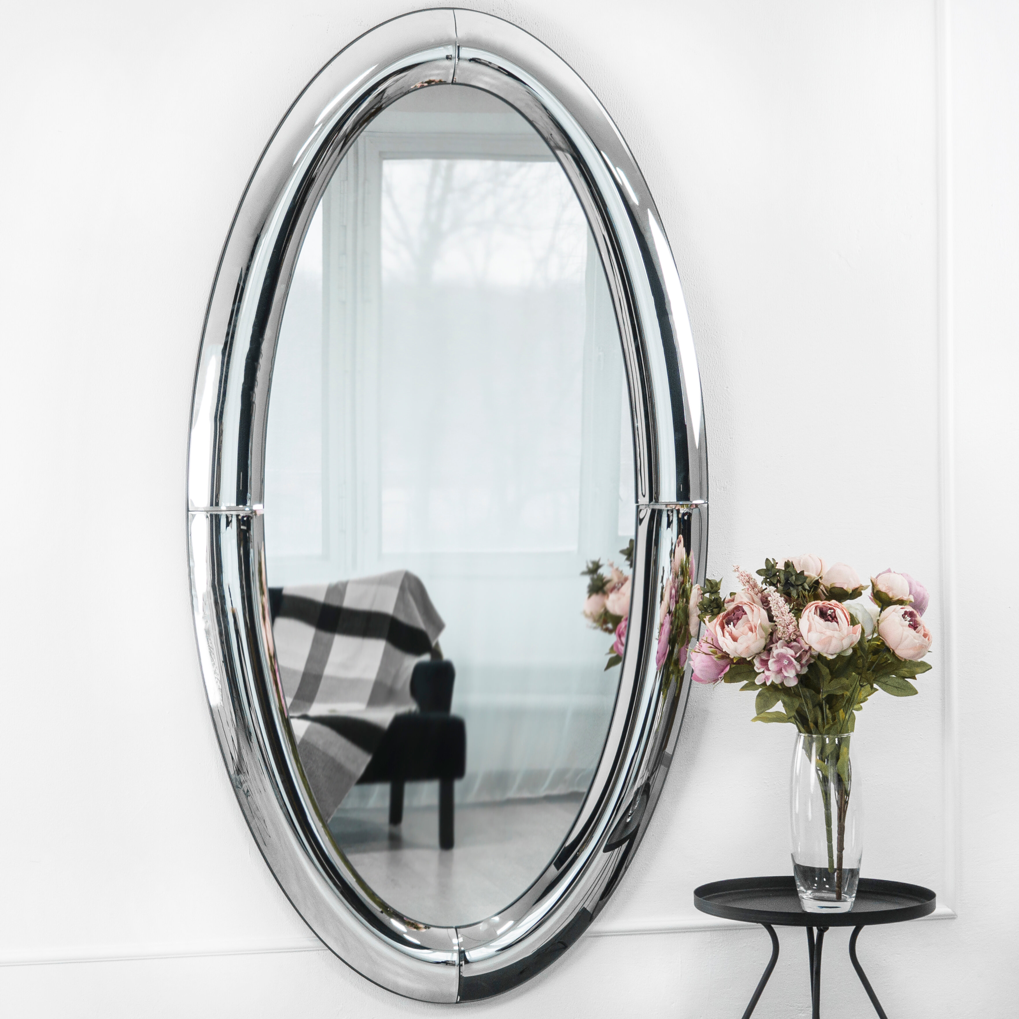Интерьерное настенное зеркало Ovale Brillica 150 см х 80 см - фотография № 1
