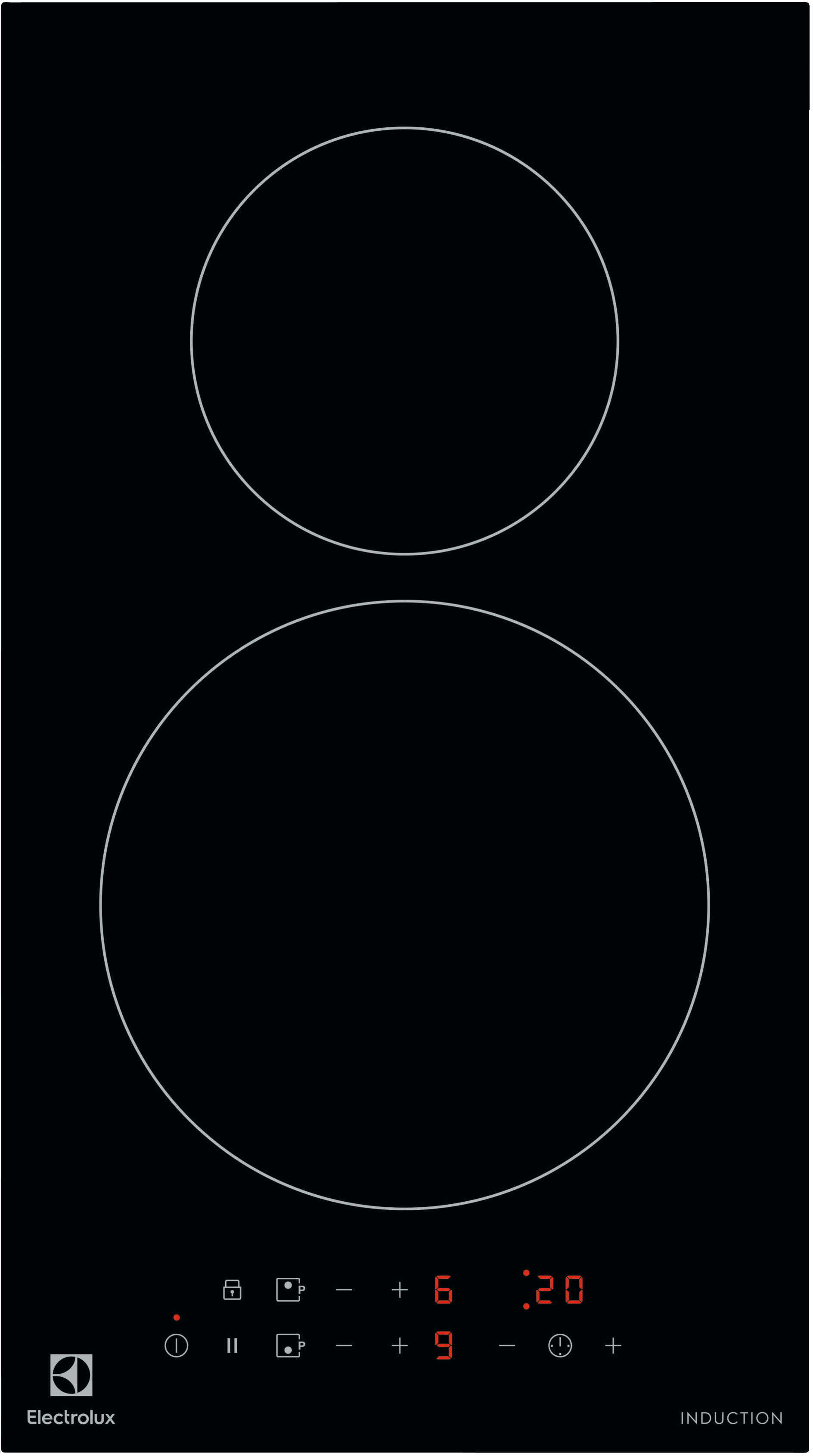 Домино ELECTROLUX/ Индукционная варочная поверхность, цвет: Черный, , индивидуальный таймер для каждой зоны нагрева, без рамки - фотография № 1