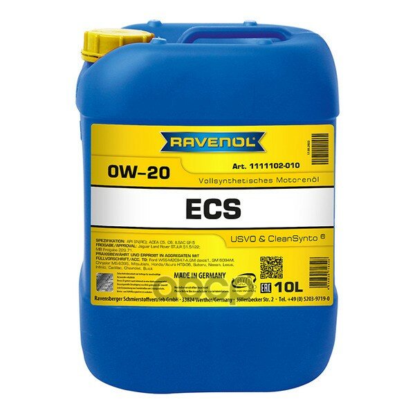 Ravenol   Ravenol Ecs Ecosynth Sae 0w-20 ( 10) 111110201001999