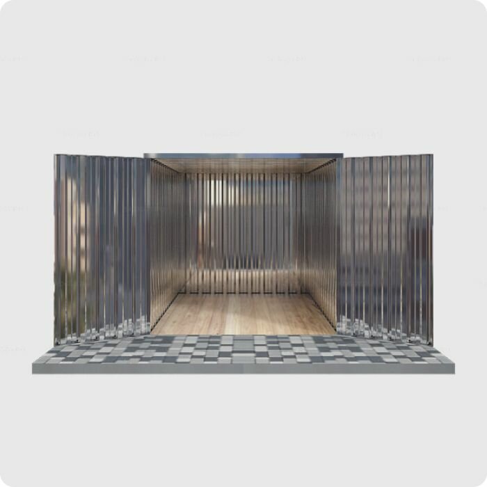 Хозблок металлический SKOGGY 3м, с плоской крышей, торцевой дверью и полом - фотография № 2