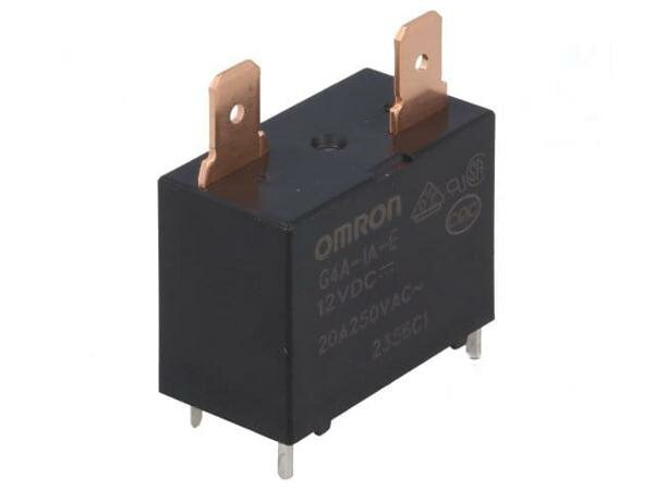 Реле OMRON G4A-1A-E 12VDC электромагнитное силовое SPST-NO Uобмотки 12ВDC 20 A/250В AC 15 A/30В DC 1шт