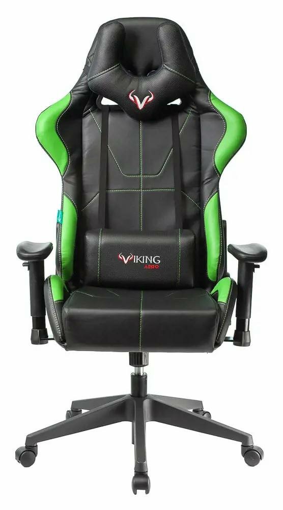 Кресло игровое Бюрократ VIKING 5 AERO, черно-зеленое
