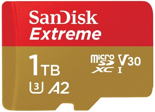 Карта памяти Sandisk Extreme SDSQXAV-1T00-GN6MN microSDXC/емкость 1 ТБ запись/чтение 130МБ/с/190МБ/с