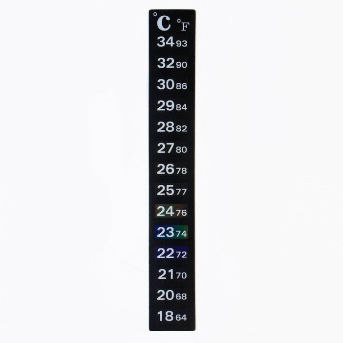 Термометр для аквариума 18° - 34°, 18 х 100 мм