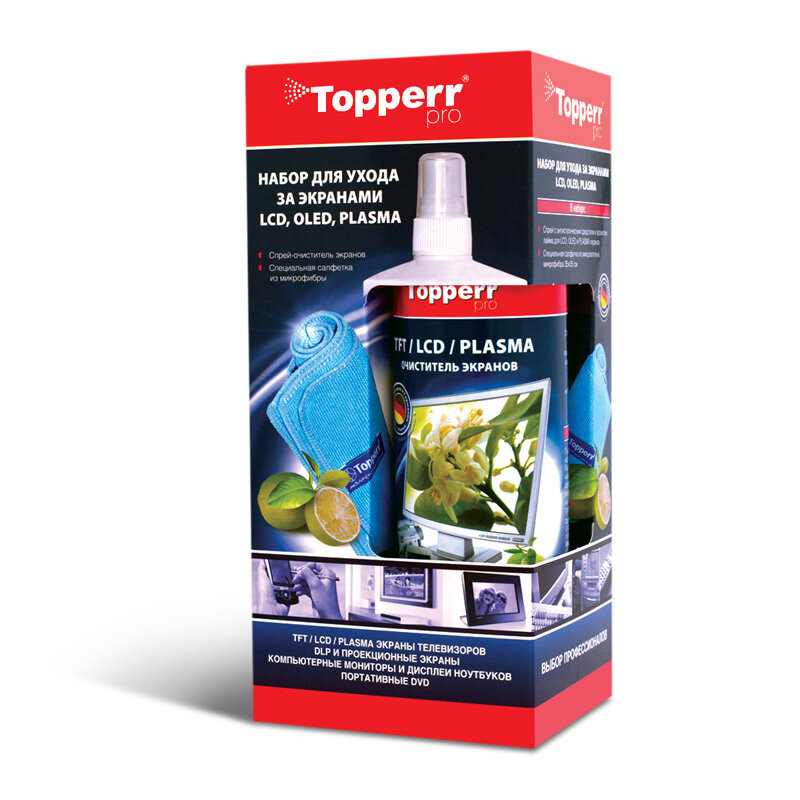 Набор для ухода за TFT/ LCD/ LED экранами Topperr 3024