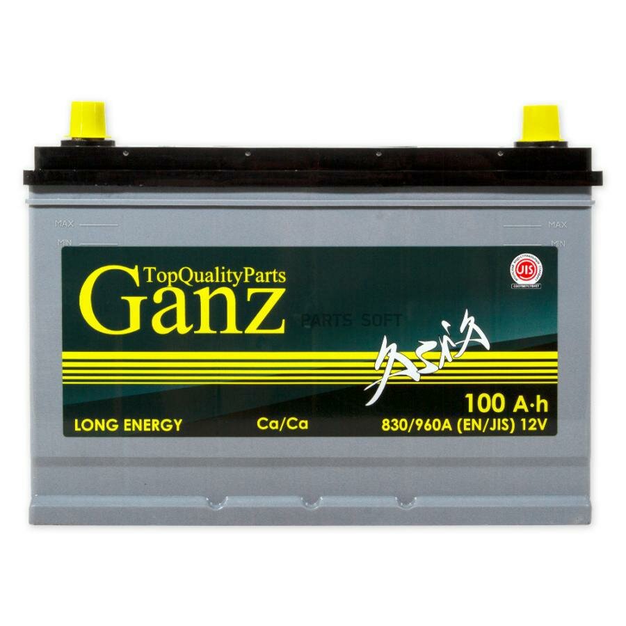 аккумулятор ganz asia 100 а/ч обратная r+ 304x173x220 en830 а