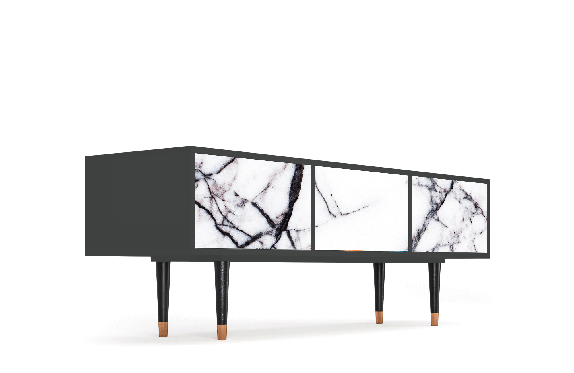 ТВ-Тумба - STORYZ - T4 Raven Marble, 170 x 59 x 48 см, Антрацит - фотография № 4