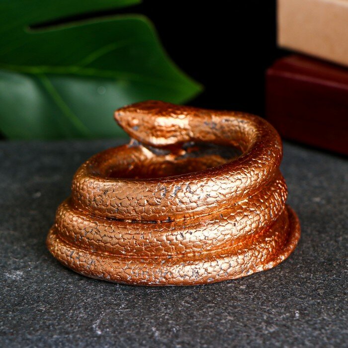 Хорошие сувениры Подсвечник "Змейка" бронза, 6х4см - фотография № 3
