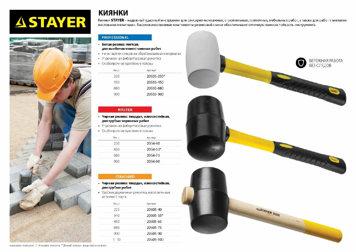 фото Черная резиновая киянка ЗУБР 680 г (2054-75)