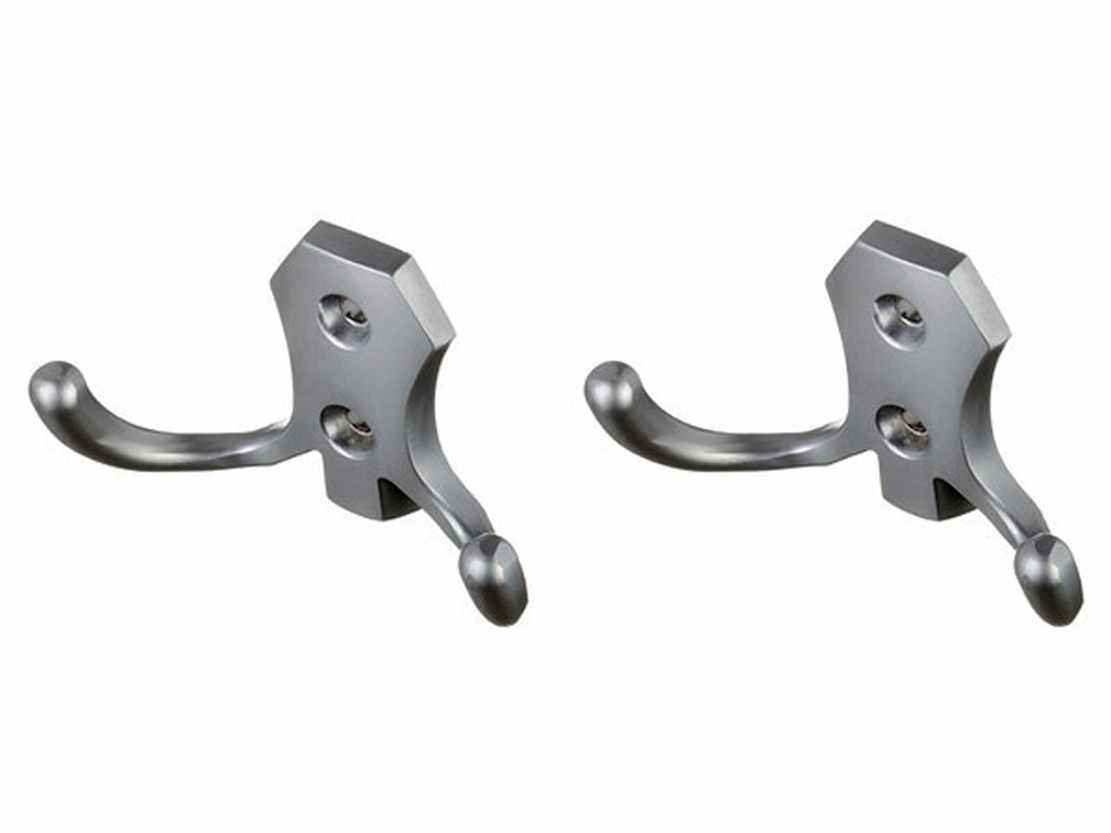 фото Крючок-вешалка двухрожковый матовый хром (129919) (2 шт.)
