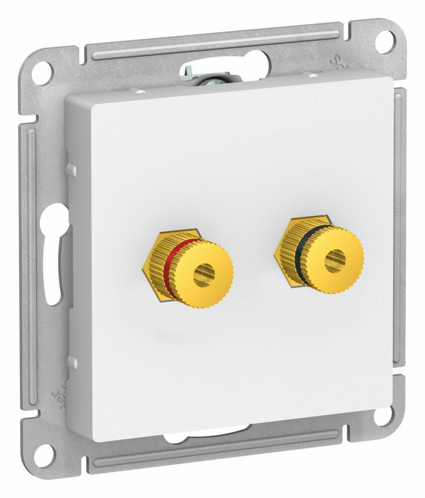 Розетка Audio (моно), зажим гайкой Schneider Electric Atlas Design, лотос