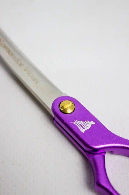 Ножницы для стрижки собак и кошек Komondor Violet изогнутые - фотография № 4