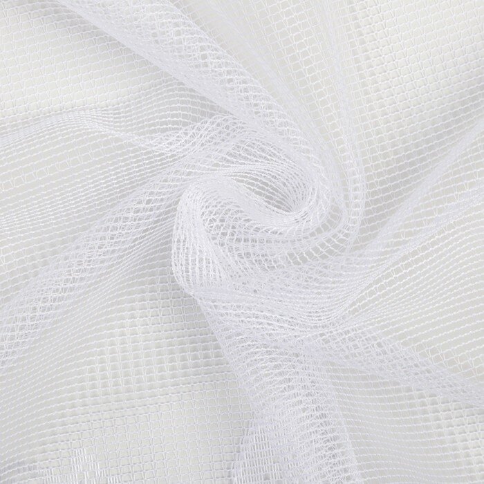 Тюль на кухню со шторной лентой, 260х160 см, цвет белый, 100% полиэстер - фотография № 3