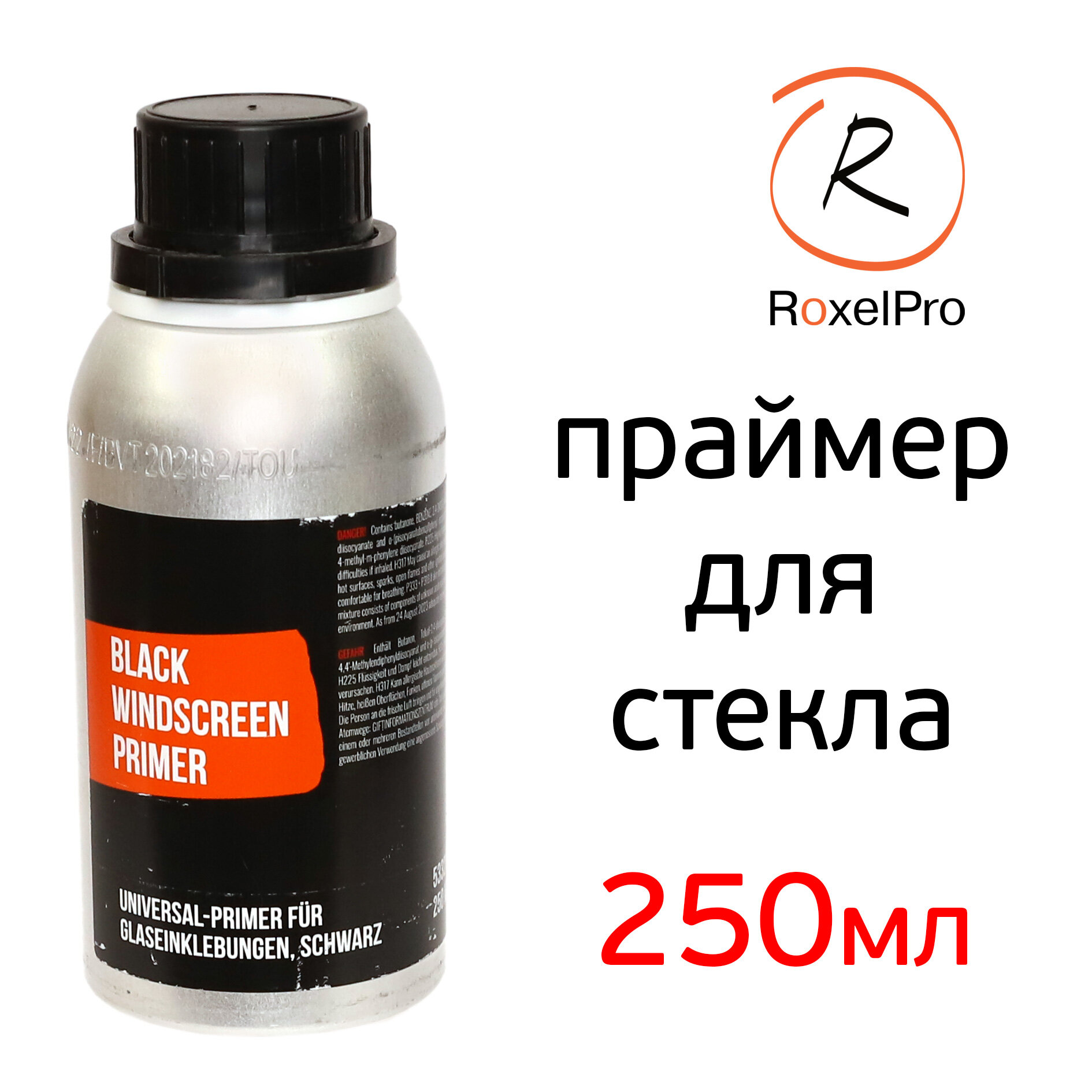фото Праймер для стекла RoxelPro (250мл) черный, для увеличения адгезии клея к стеклу и металлу