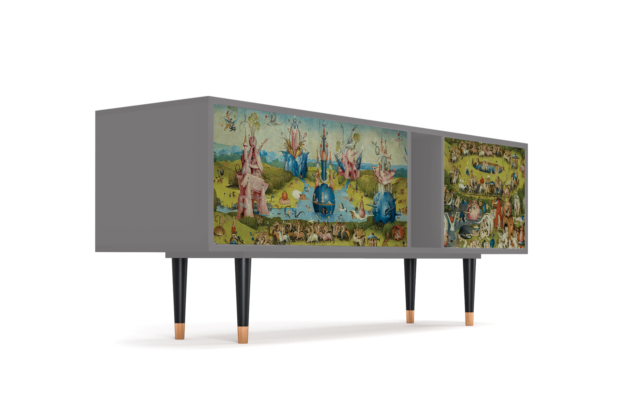 ТВ-Тумба - STORYZ - T1 The Garden by Hieronymus Bosch, 170 x 69 x 48 см, Серый - фотография № 4