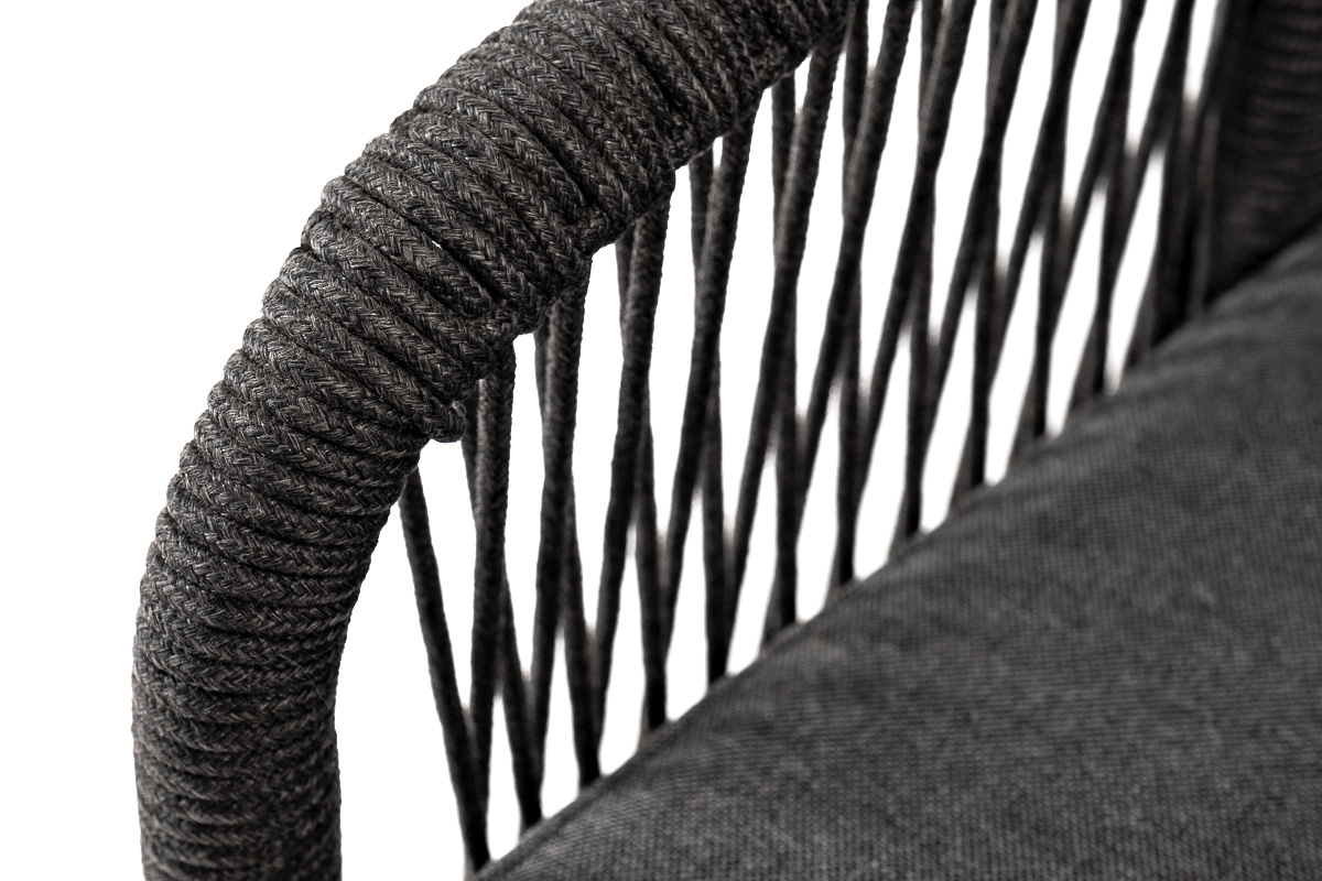 "Канны" диван 2-местный плетеный из роупа, основание дуб, темно-серый - фотография № 8
