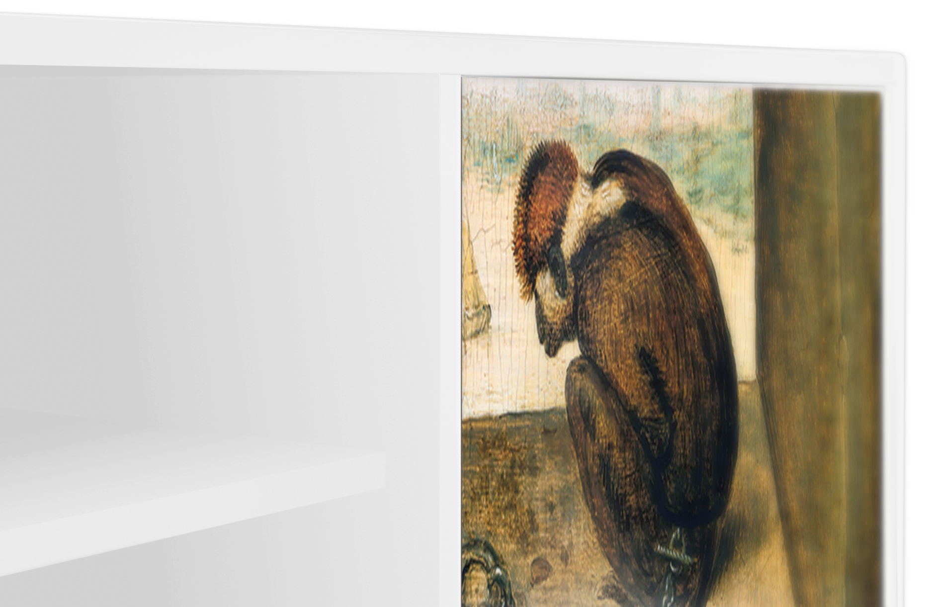 ТВ-Тумба - STORYZ - T2 Two Monkeys by Pieter Bruegel the Elder, 170 x 69 x 48 см, Белый - фотография № 5