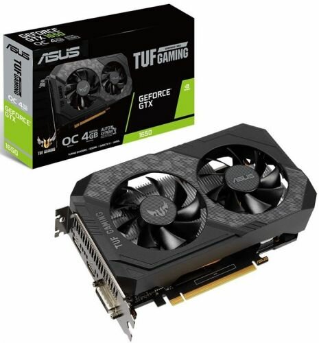 Видеокарта PCI-E ASUS GeForce GTX 1650 TUF GAMING OC (TUF-GTX1650-O4GD6-GAMING) 4GB GDDR6 128bit 12nm 1410/12000MHz DVI-D/HDMI/DP RTL