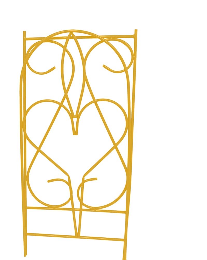 Шпалера садовая металлическая для растений (для сада) Лето-2 разборная жёлтая, труба d=10мм., рисунок проволока 4мм. - фотография № 2