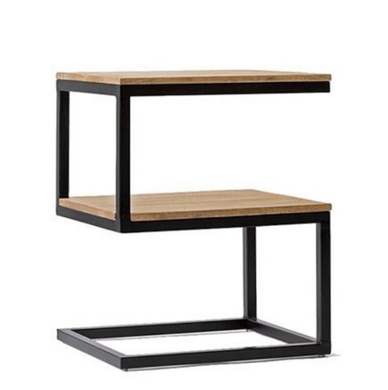 Приставной /прикроватный столик в стиле Loft (модель-1, с полкой) - фотография № 1