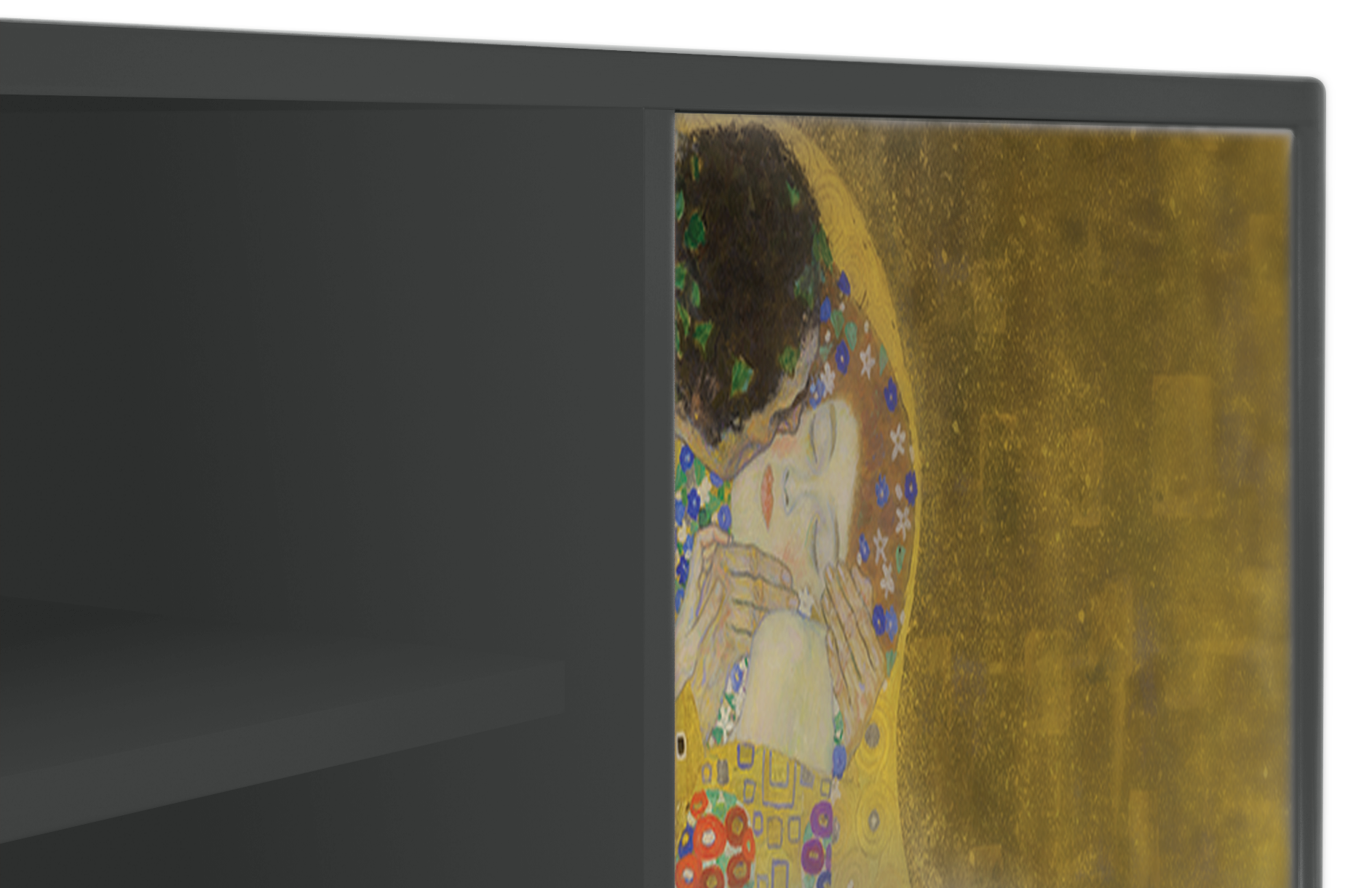 ТВ-Тумба - STORYZ - T2 The Kiss by Gustav Klimt , 170 x 69 x 48 см, Антрацит - фотография № 5