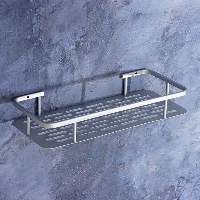Полка для ванной комнаты, 31,5×13×5 см, алюминий - фотография № 1