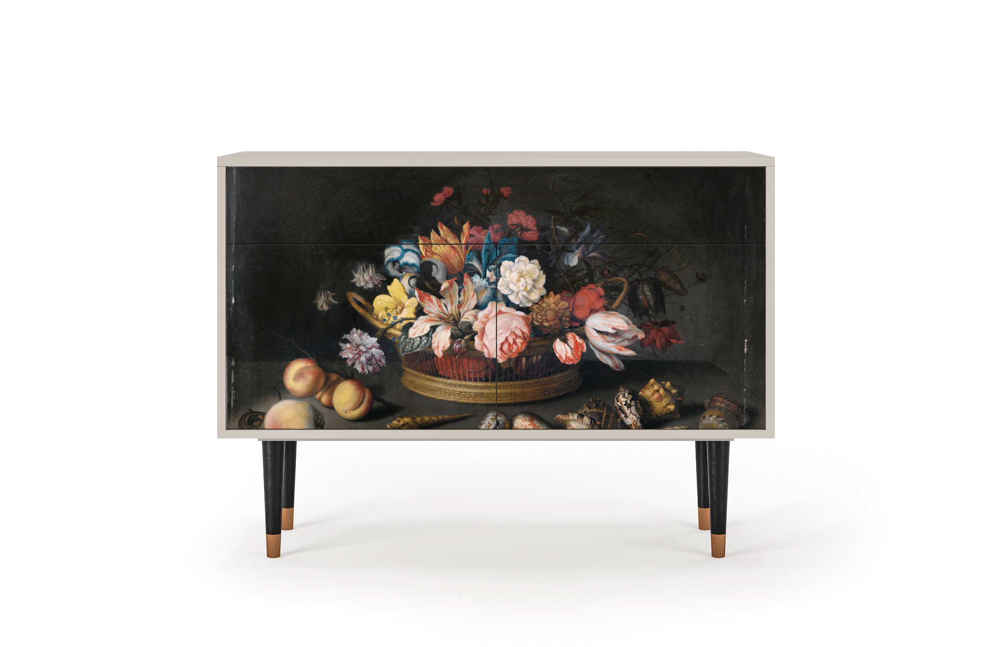Комод - STORYZ - BS4 Still Life with Flowers and Shells by Balthasar van der Ast , 115 x 85 x 48 см, Сатин - фотография № 2