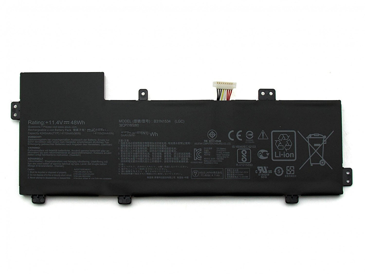 B31N1534 Аккумулятор (батарея) для ноутбука ASUS ZENBOOK 15.6 UX510U B31N1534 48Wh (4240mAh)