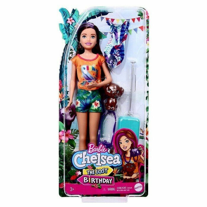 Игровой набор Барби "Скиппер брюнетка в шортах", с питомцем и аксессуарами