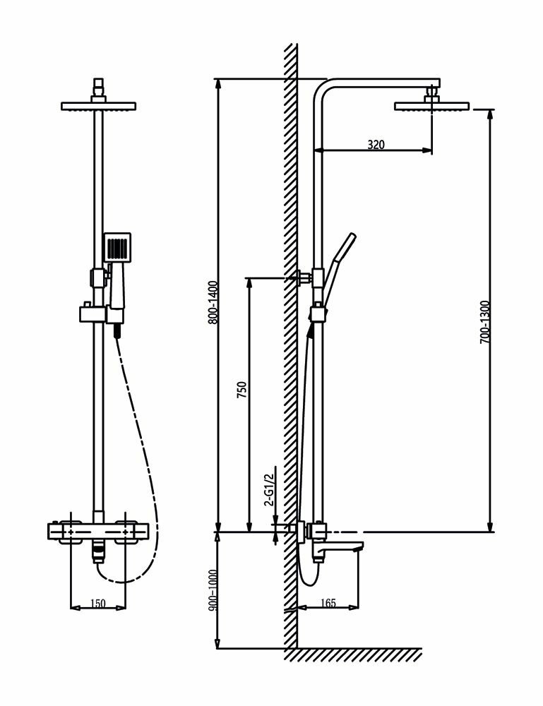 Душевая система Timo Tetra-Thermo SX-0169/00