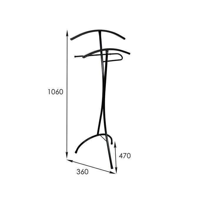 ЗМИ Вешалка костюмная «Слуга», 47×36×106 см, цвет чёрный - фотография № 5
