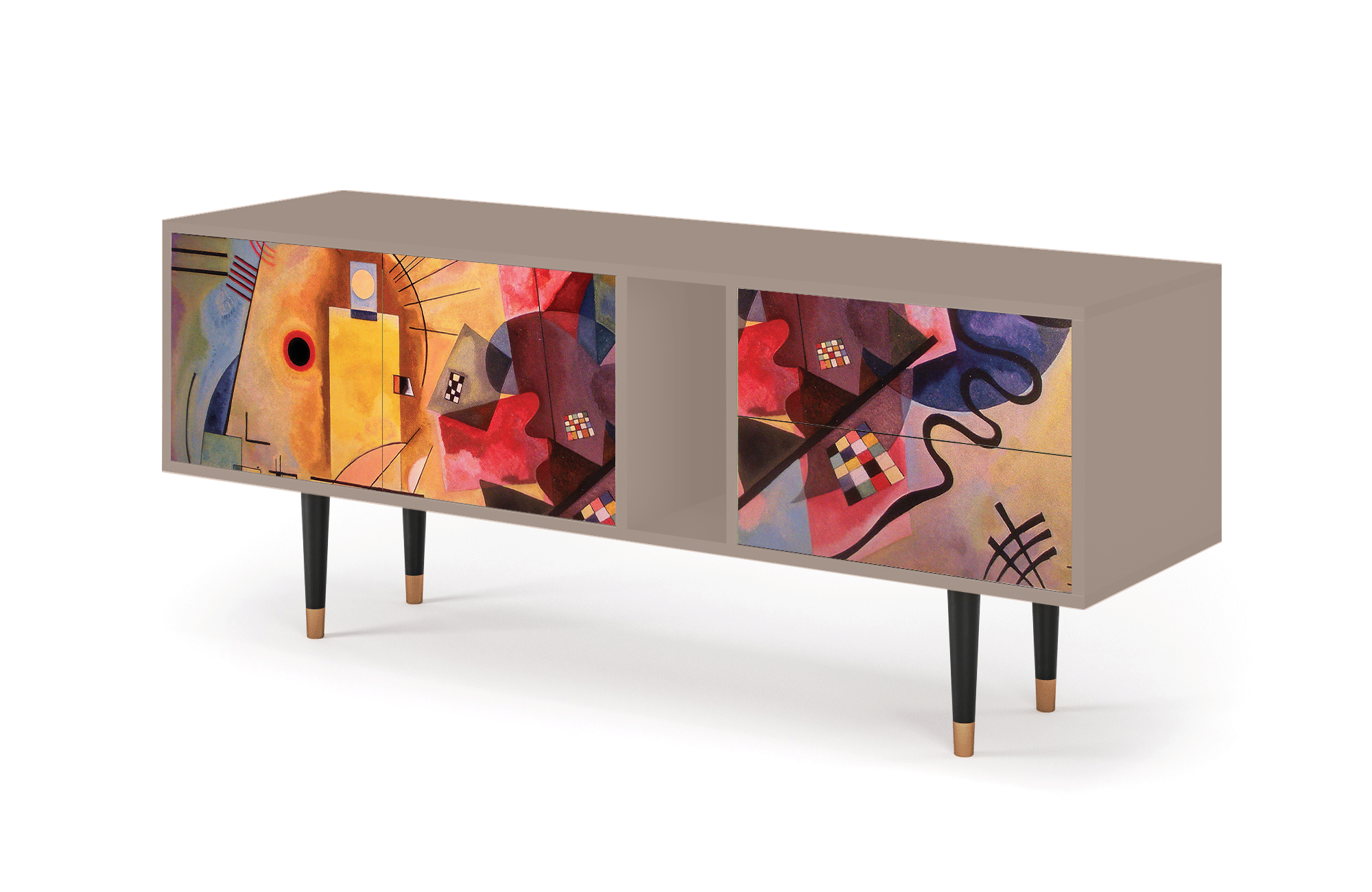 ТВ-Тумба - STORYZ - T1 Modern Art by Kandinsky , 170 x 69 x 48 см, Бежевый - фотография № 3
