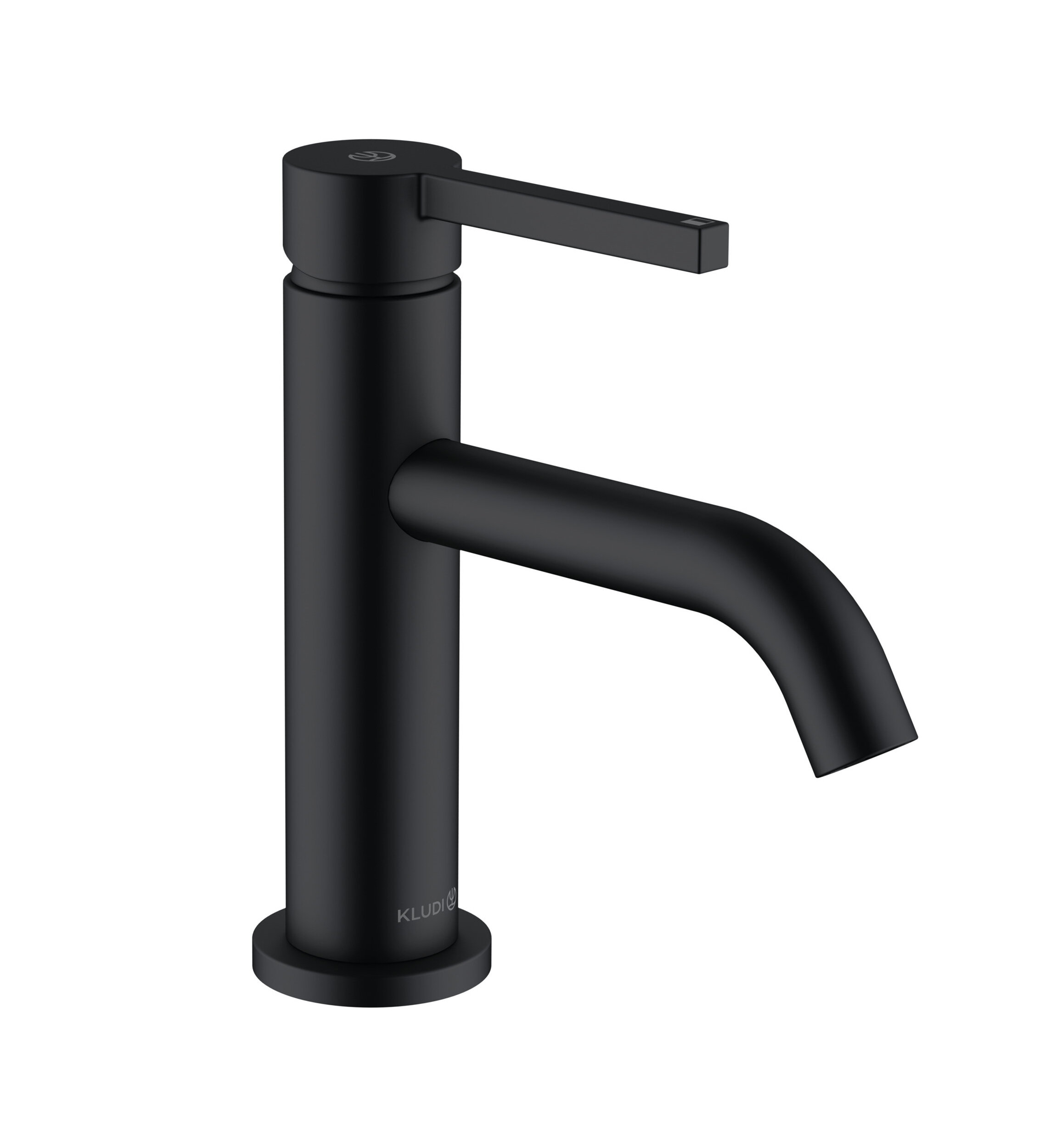 Смеситель для умывальника Kludi Nova Fonte Pura 75, без донного клапана, чёрный матовый 200283915