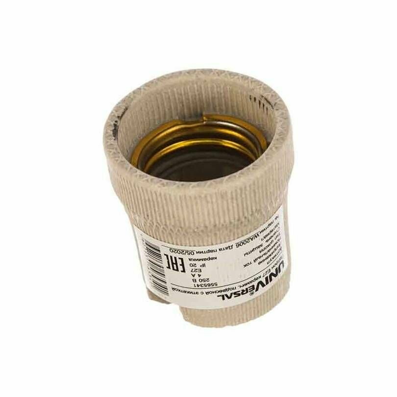 фото Патрон для лампочки UNIVersal - керамический, подвесной, Е27, 60Вт, 4A, 250B, 1 шт.