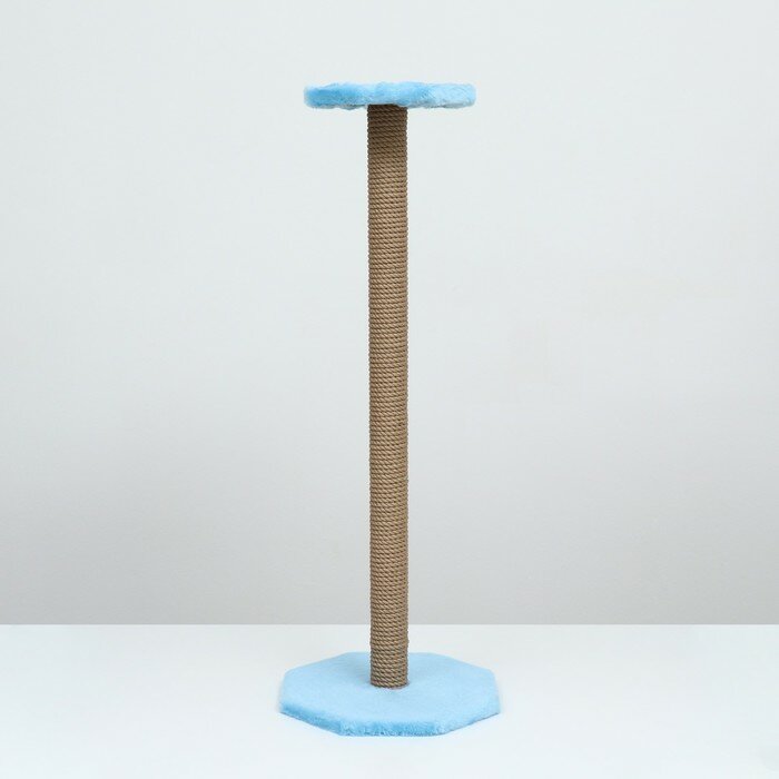 фото Когтеточка с полкой, 35 х 35 х 100 см, микс цветов